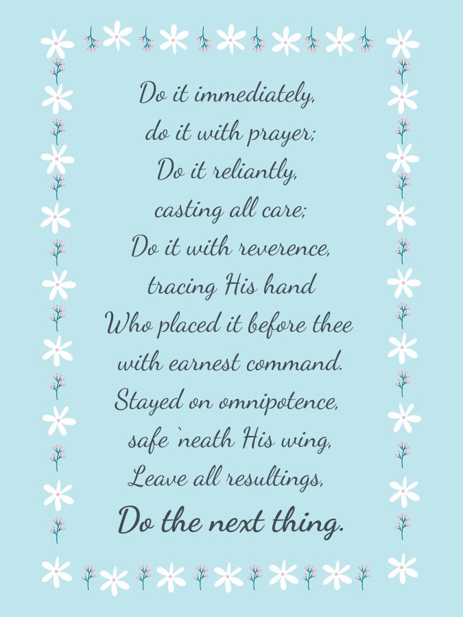 do the next thing poem