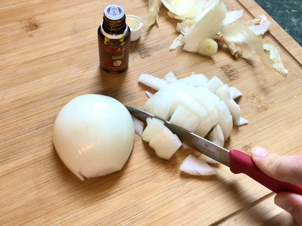 chopping onions