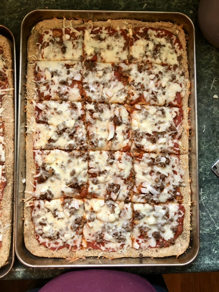 finished and cut pizza
